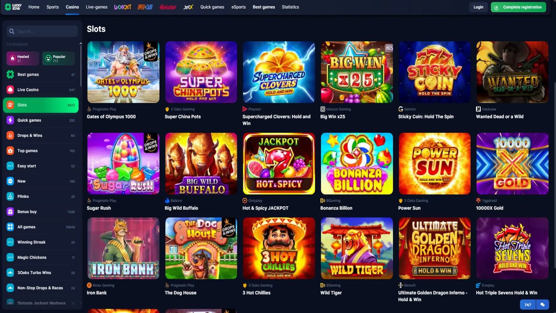 Popular Lucky Star Casino Games